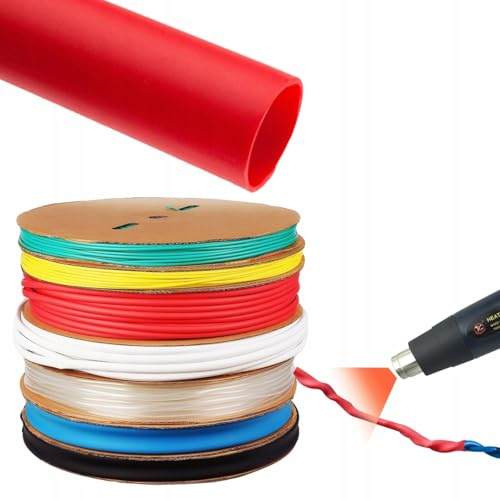 Rosfix Schrumpfschlauch 12mm Rot 1m 2zu1 Selbstverlöschend Isolierung