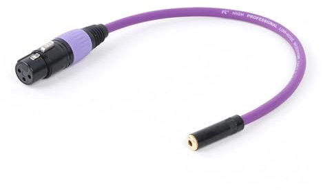 ROBAUN Cable Adaptador de micrófono XLR Hembra a 1/8 Hembra, miniconector balanceado (3,5 mm), convertidor de Cable Transformador estéreo TRS a XLR Hembra.(Purple,5M)