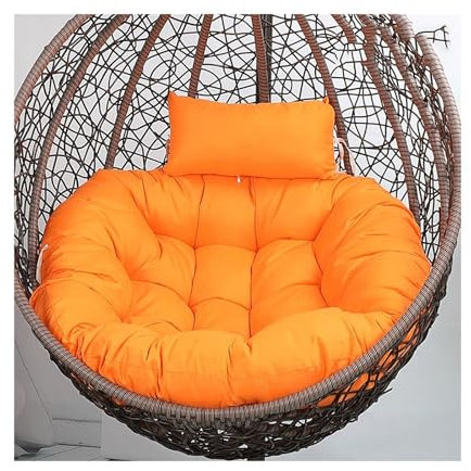 Egg Chair Cushion Replacement Washable,Ersatzkissen Für Hängesessel,Ultra Dick Anti-Verformung Auflagen Polster für Schwingsessel,Outdoor Indoor HäNgesessel Polster(Size:90cm/35.4in,Color:orange)
