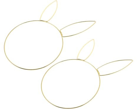 Zerodeko 2 Stück Osterhasen Kopf Metallring Kranz Bastelrahmen für DIY Dekoration Robuster Langlebiger Wreath für Kreative Osterprojekte für Türkränze und Festliche