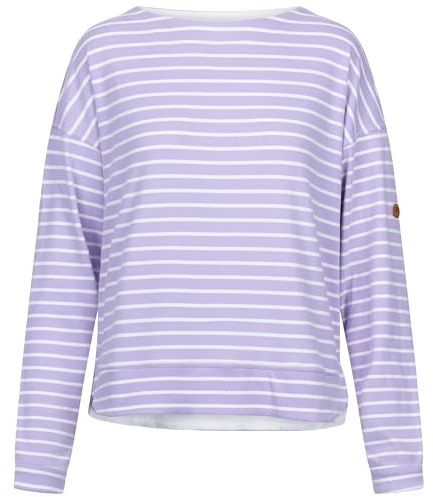 Trespass Women Casual Striped Marl Top Soothing - Yarn-Dyed Stripe on Marl Fabric, Soft Hand Feel, Both Sides Brushed, Side Hem Vents, Long Sleeves, Inner Jersey Facings