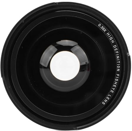 Cryfokt Fisheye Objektiv, 2 in 1 Abnehmbarer HD 0,35 Vergrößerung Superweitwinkel Fisheye Objektiv Reduzieren Krasse Optisches Glas für Blumen (49 mm)