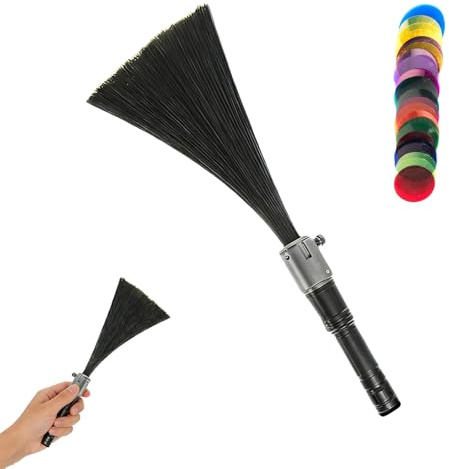 29 cm Lichtpinsel-Starter-Set, Lichtmalpinsel, mit 12 Farbfiltern, 1300 Lumen Taschenlampe, 0,25 mm ultrafeine schwarze Glasfaser