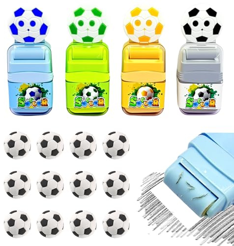 Gsrhzd Radiergummi, Eraser, 16 Stück | Kreative Fußballformen Radierer, für Schulen, Skizzen, Büro und Zeichen