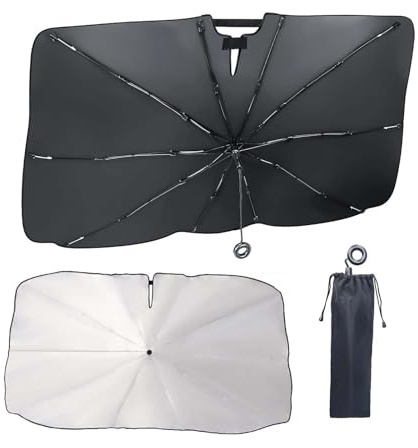 TRQCHIPS Parasol Coche Delantero para Renault Captur 2014-2017, Paraguas Parasol Coche con Mango Flexible, Protector Solar de Parabrisas Anti UV