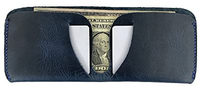 Leather Slimfold Wallet Credit Card Holder :: Slate Blue