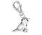 Goldene Hufeisen Mini klein Spatz Karabiner Charm Anhänger für Bettelarmband oder Charmkette Charmträger 925 Silber Vogel