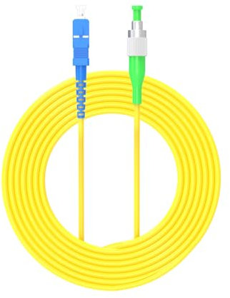 Jeirdus Cable de fibra óptica SC/PC a FC/APC de 2 metros, cable de conexión óptica Simplex monomodo 9/125 SC-FC