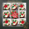 Krebs Glas Lauscha - Weihnachtsdekoration/Christbaumschmuck aus Glas - Weihnachtskugeln - Motiv: Weihnachtsstern Old England - 9 Stück - Größe: ca. 8 cm