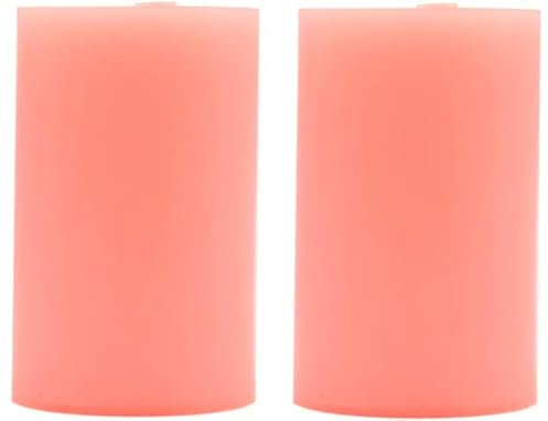 KuTi Kai Solid Colour Pillar Candle,Unscented Smokeless Cotton Wick - Long Burn Time, Suitable for Weddings, Church, Home Decoration, Restaurants, Spa 2pcs/Set (Pink, 5x7.5cm)