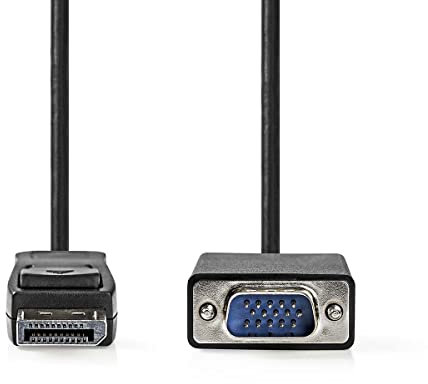 NEDIS 2,0 m DisplayPort - Cable VGA, Negro [DisplayPort-Stecker - VGA-Stecker]