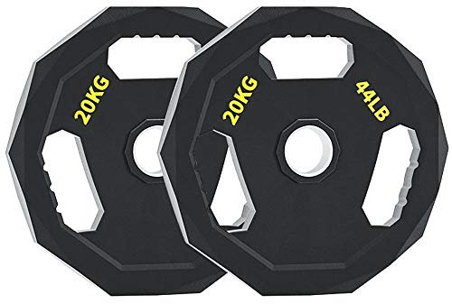 Cast Steel Dumbbell Weight Plates,PEV Matte Material Barbell Disc Fractional and Change Plates for Bodybuilding Weight Lifting/Black / 2x20KG