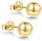 Kugel-Ohrstecker gold vergoldet Silber 925 klein rund 3mm-8mm, schlichte polierte KugelOhrringe, minimalistischer hypoallergener Schmuck als Geschenk (10mm)