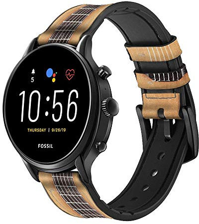 Innovedesire Classical Guitar Cinturino in Pelle Smartwatch per Fossil Hybrid Smartwatch Nate, Hybrid HR Latitude, Hybrid Smartwatch Machine Taglia (24mm)