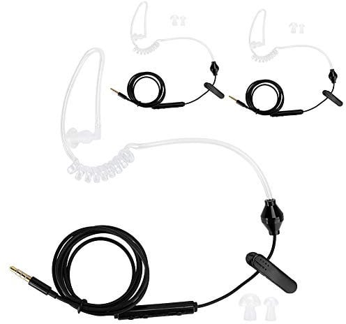 Cuque July Summer Gifts Comfortable Hrt-1 3.5mm Standard Plug Air Tube Headset, TPE Headset with Microphone, for PC Tablap Live Stream Games Vlog Youtuber Computer(black)