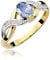 Lumari Gold - Verlobungsring Damen Ring Gold 585 Echtgold 14k Gold mit natürlichem Diamanten Damen Solitär Versprechen Ring Tansanit Edelstein - Ringe Frauen - Gelbgold