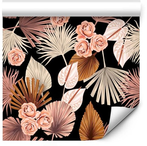 murando Papier Peint Adhesif 10m Décoration Murale Feuille Autocollante Stickers XXL pour Meubles Revetement Mural Tableaux Muraux Tapisserie Trompe l'oeil tropicale Palmier Fleurs b-B-0576-j-a