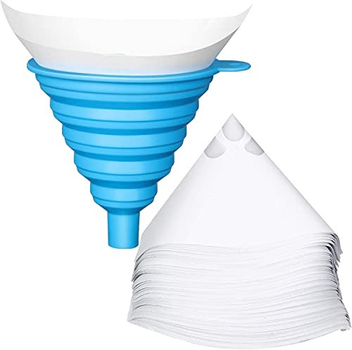 ZUZGO Filtro per vernice, filtro per vernice, 201 pezzi, accessori per verniciatura, 100 micron per auto,carta conica con filtro in nylon, filtro in resina monouso, imbuto in silicone pieghevole
