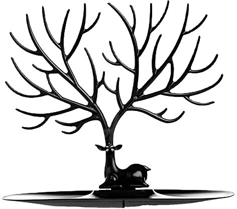 XIGAWAY Präsentationsständer für Schmuck, Baum, Hirsch, für Ohrringe, Halsketten, Ringe, Retro-Stil