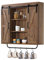 RUSTOWN Rustic Wood Wall Storage Cabinet with Two Sliding Barn Door, 3-Tier Decorative Farmhouse Vintage Cabinet for Kitchen Dining, Bathroom, Living Room, Rustic Oak