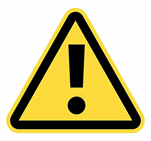 Warnschild, allgemeine Warnung, 15 Stück, 4 cm, gelbe Dreiecksaufkleber, Gefahrenmarkierung (4 cm, allgemeine Warnung)