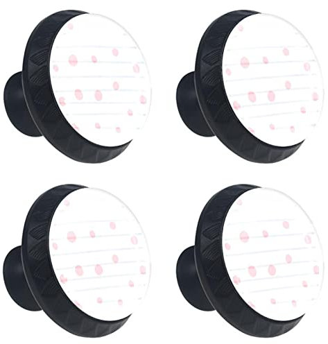 Lot de 4 poignées de tiroir rondes en verre cristal avec vis pour placard de cuisine, armoire, placard, commode - Rose pâle - 35 mm