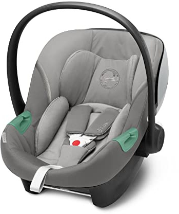 CYBEX Gold Babyschale Aton S2 i-Size, Inkl. Neugeboreneneinlage, SensorSafe kompatibel, Ab Geburt bis ca. 24 Monate, Max. 13 kg, Urban Collection, Soho Grey