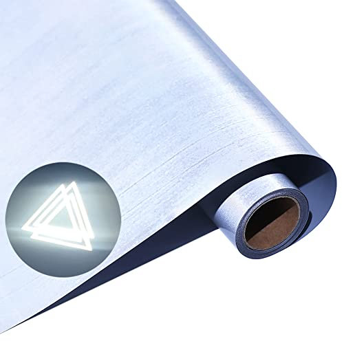 ALXAZA Reflektierende Wärmeübertragung Vinyl Reflektierende HTV Vinyl Rollen Pack 12 Zoll x 7 Fuß auf Vinyl für T-Shirts DIY Design, Silhouette Cameo für Wärmepresse Maschine bügeln