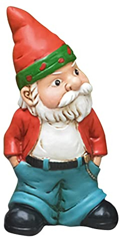 FIYSON Gartenstatuen White Beard Dwarf Gartenstatuen Gartenzwerge Ornament Outdoor Harz Elf Statue Lustige Zwerg Fee Garten Zubehör für Rasen Home Yard Topfpflanzen Dekor Gartenstatuen,12*6cm (Stil A)