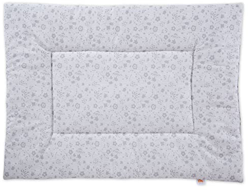 FabiMax Laufgittereinlage für Laufgitter 75x100 cm, graue Blümchen