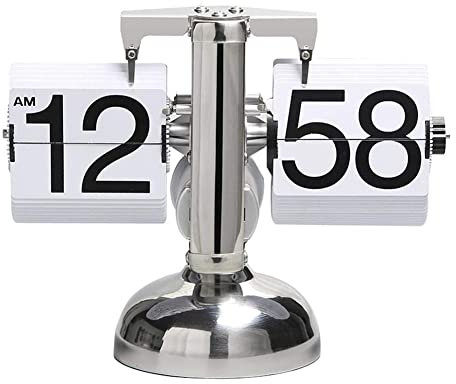 BYNYXI Flip Uhr Retro,Tischuhr Flip Uhr Retro Wecker Standuhr Schreibtisch Regal Design Uhr Batteriebetrieben Automatische Balance Uhr zum Umblättern Digitale Display Modern Wohnzimmer Büro Deko