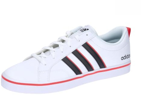 adidas Men's VS Pace 2.0 Shoes, Cloud White/core Black/Bright red, 10 UK