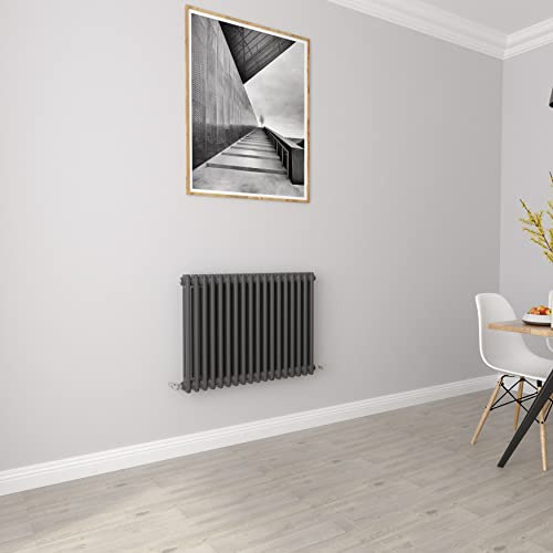 Anthracite radiators Horizontal 2 Column Rads Cast Iron Style Central Heating radiators for Bathroom,Living Room and Kitchen 600x830mm