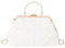 MilyaDE Damen Clutch Blumen Elegante Brauttasche Hochzeit Party Kleidertasche Abendtasche Handtasche mit Kette Handgriff Kiss Lock, Weiß