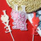 mostsom Lot de 2 moules en silicone pour sucettes au chocolat, bonbon, fondant, gâteau, biscuits, pâtisserie, sans colle, 2 pièces (I_Love)