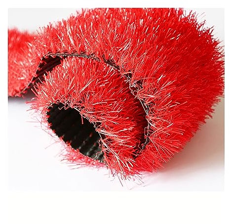 XILYZMO Teppich Kunstrasen, Sporträume Falscher Rasen Rolle, Hinterhof, Balkon, weicher Kunstrasen, kann mit Löchern geschnitten werden, Drainage, synthetischer Teppich (Farbe: Rosso, Größe: 59 x 256