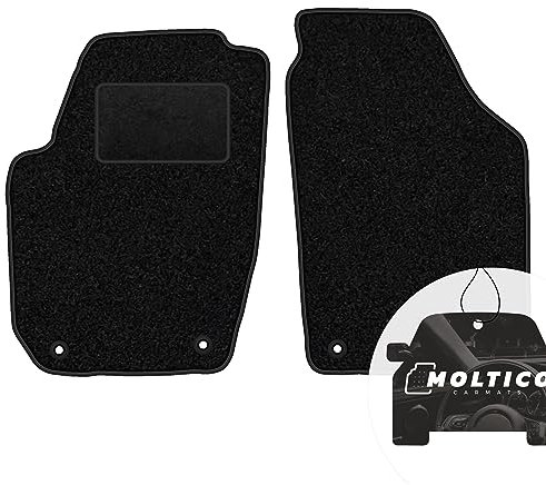 moto-MOLTICO Vorne Fußmatten Auto Velours Autoteppiche Schwarz Automatten Set 2-teilig passend für Skoda Roomster 2006-2015