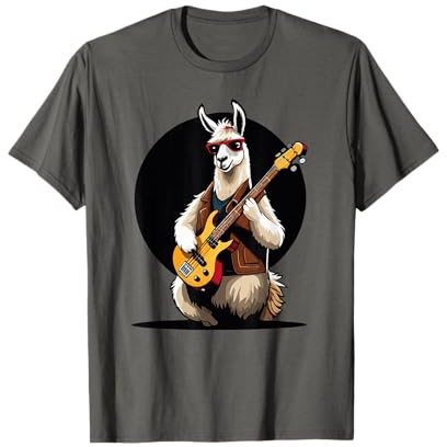 Lama jouant de la guitare électrique, guitare lama T-Shirt