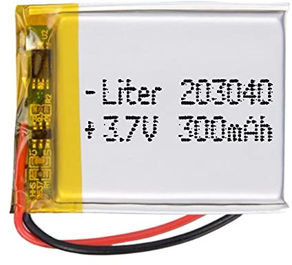 Batterie 203040 LiPo 3.7V 300mAh 1.11Wh 1S 5C Liter Energy Battery pour l'électronique Rechargeable Téléphone Portable Smartwatch GPS - Ne Convient Pas à la Radiocommande 42x30x3mm (300mAh|203040)