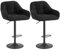 WOLTU Barhocker 2er Set, Barstuhl höhenverstellbar, Küchenhocker Bistrohocker Tresenhocker mit Lehne Fußstütze, drehbar, gepolstert, Chenille Cord Metall, Schwarz, BH400sz-2