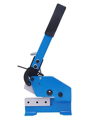 Manual Metal Shear Cutter Benchtop Lever Shear Carbon Steel Plate Guillotine Scissor Cutter for Cutting Steel Plate Flat and Round Steel (125mm)