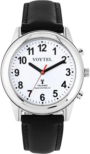 MAUJOY Sprechende Uhr für Herren für Blinde Senioren mit Sehbehinderung, Laute und klare Stimme,Spricht Deutsch (Black-A)