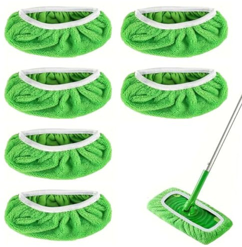 OUDQFCJ 6 pcs Panni Riutilizzabili per Mop Panno Microfibra Pavimenti Mop per Straccio Lavapavimenti per Uso Umido e Secco