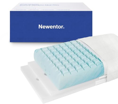 Newentor® Ergonomisches Nackenstützkissen, Höhenverstellbares Memory Foam Kissen, Orthopädisches Kissen mit Waschbarem Bezug, Weiß