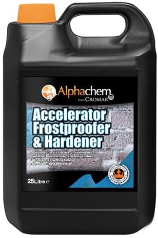 CROMAR AlphaChem Accelerator, Frostproofer & Hardener | Heat-Generating Cement Additive for High Early Strength, Cold Weather Use | 25L
