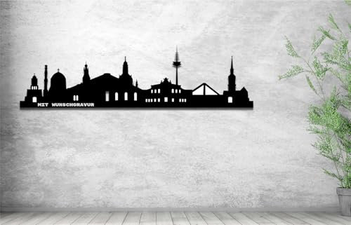 aina Dresden 3D Wandbild Skyline aus Acryl personalisert mit Wunschgravur