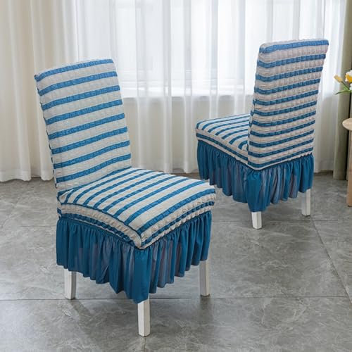 XXDUNQFE Moderne Solid Color Stuhlhussen Abnehmbarer Satz von 2 Komfort Möbel Protektor Anti-Rutsch Maschine Waschbare Esszimmer Stuhlhussen für Küche Hochzeit