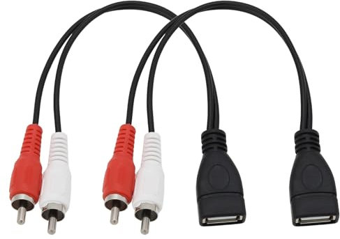 OTOTEC Cavo USB A RCA Da 2 Pezzi Cavo Adattatore USB 2.0 A Femmina A Doppio RCA Maschio Y Splitter Audio Video AV Composito Per TV PC DVD 8 Pollici/20 Cm