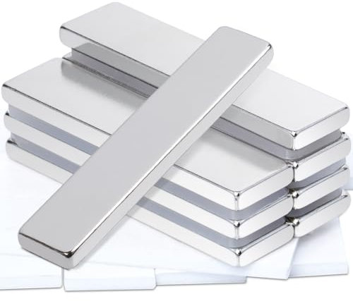 8pcs Magneti al Neodimio Rettangolari 40x10x3mm, Calamite Potenti Forte Magnete di Terre Rare, Magneti Forti per Frigoriferi Cucina Lavagna Magnetica Uffici Esperimenti Scientifici