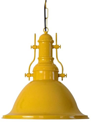 bamyum Turami Pendelleuchte Vintage Industrial Ø32 cm, Küchenlampe Hängend Vintage, Hängelampe Esstisch Wohnzimmer, Lampenschirm Hängelampe Esstisch, Pendelleuchte Gelb, Küchenlampe Hängend